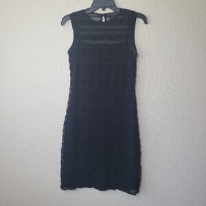 L Ralph‎ lauren dress womens size Small black lace overlay Y2K vintage